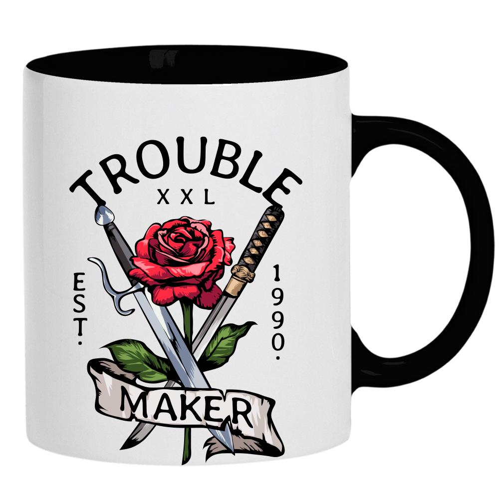 Trouble Maker kubek ucho kolor kolor czarnyy