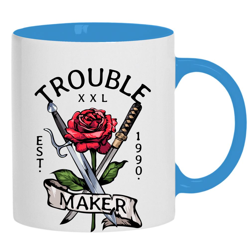 Trouble Maker kubek ucho kolor kolor jasnoniebieski