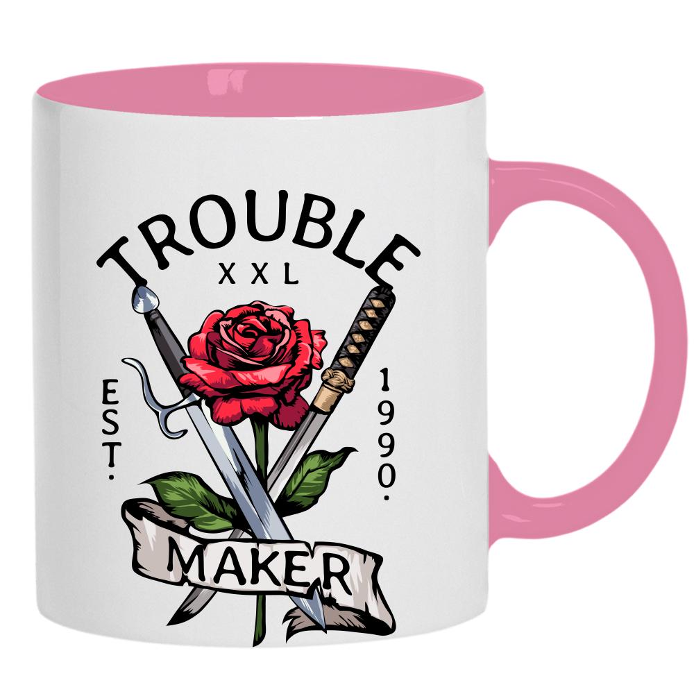 Trouble Maker kubek ucho kolor kolor różowy