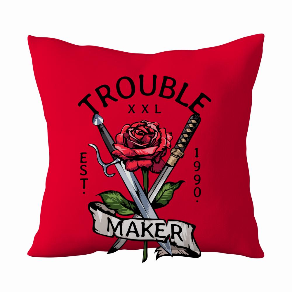 Trouble Maker poduszka kolor czerwony