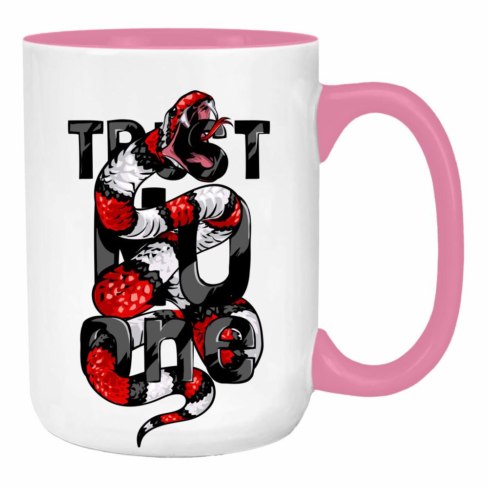 Trust No One duży kubek ucho kolor kolor różowy