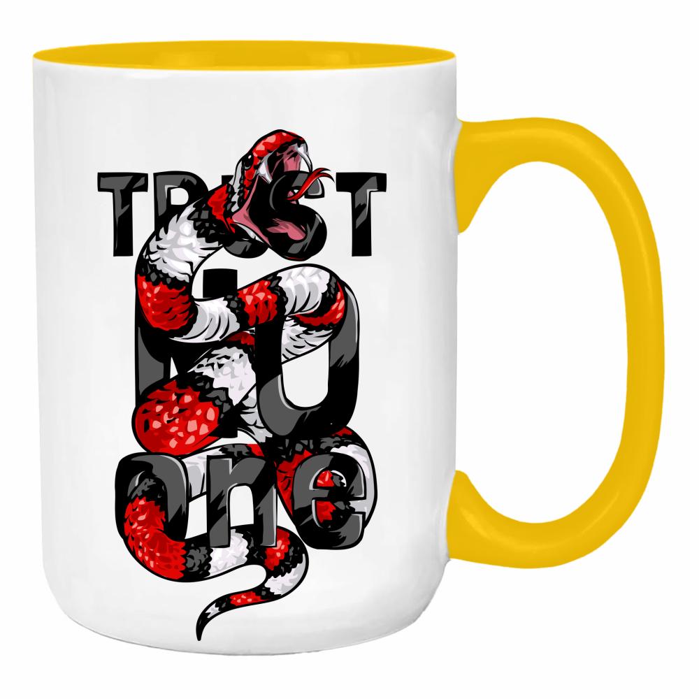 Trust No One duży kubek ucho kolor kolor żółty