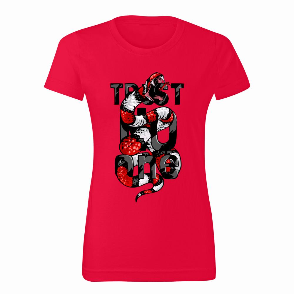 Trust No One koszulka damska kolor czerwony