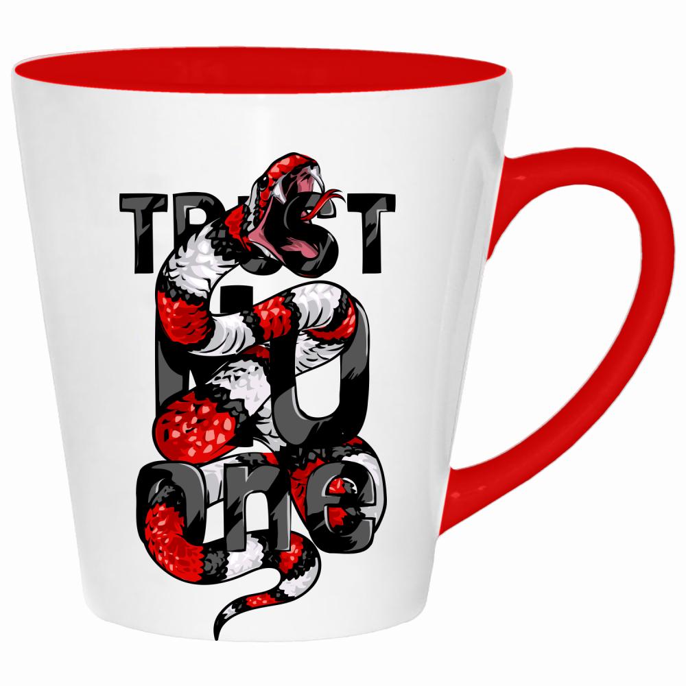 Trust No One kubek latte kolor czerwony latte