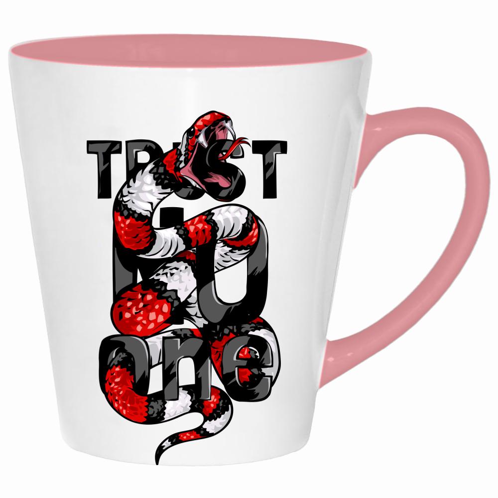 Trust No One kubek latte kolor pink