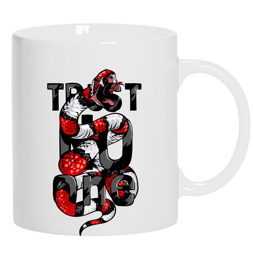 Trust No One kubek ucho kolor kolor biały