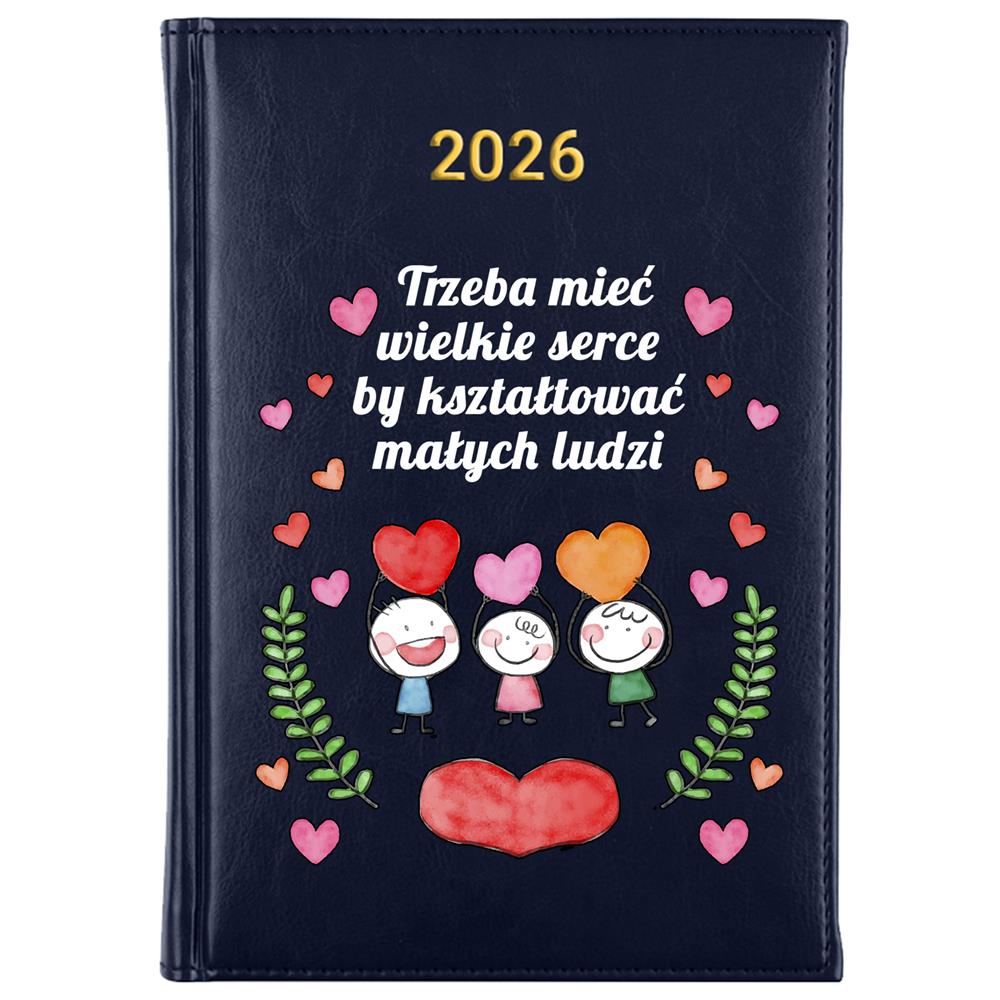 Trzeba mieć wielkie serce 2 kalendarz książkowy a5 2026 kolor granatowy