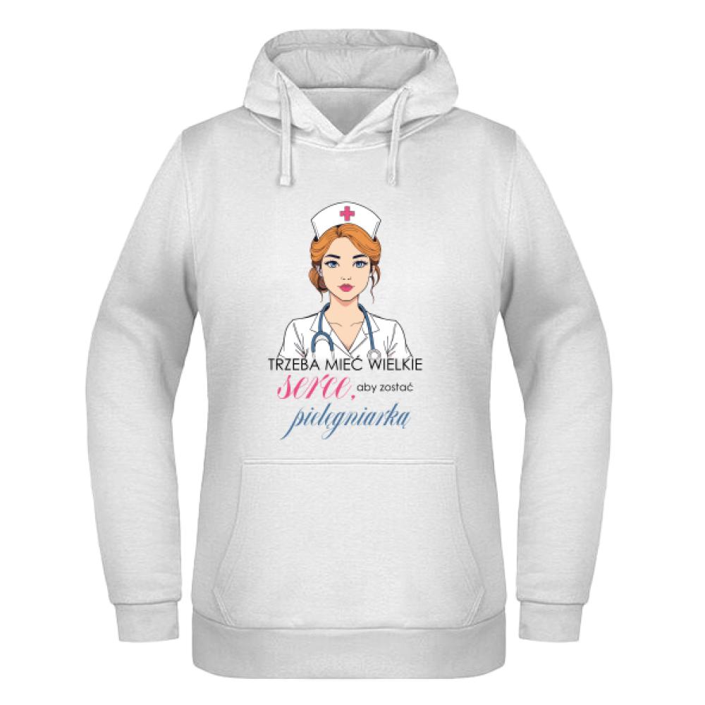 Trzeba mieć wielkie serce – pielęgniarka bluza damska z kapturem