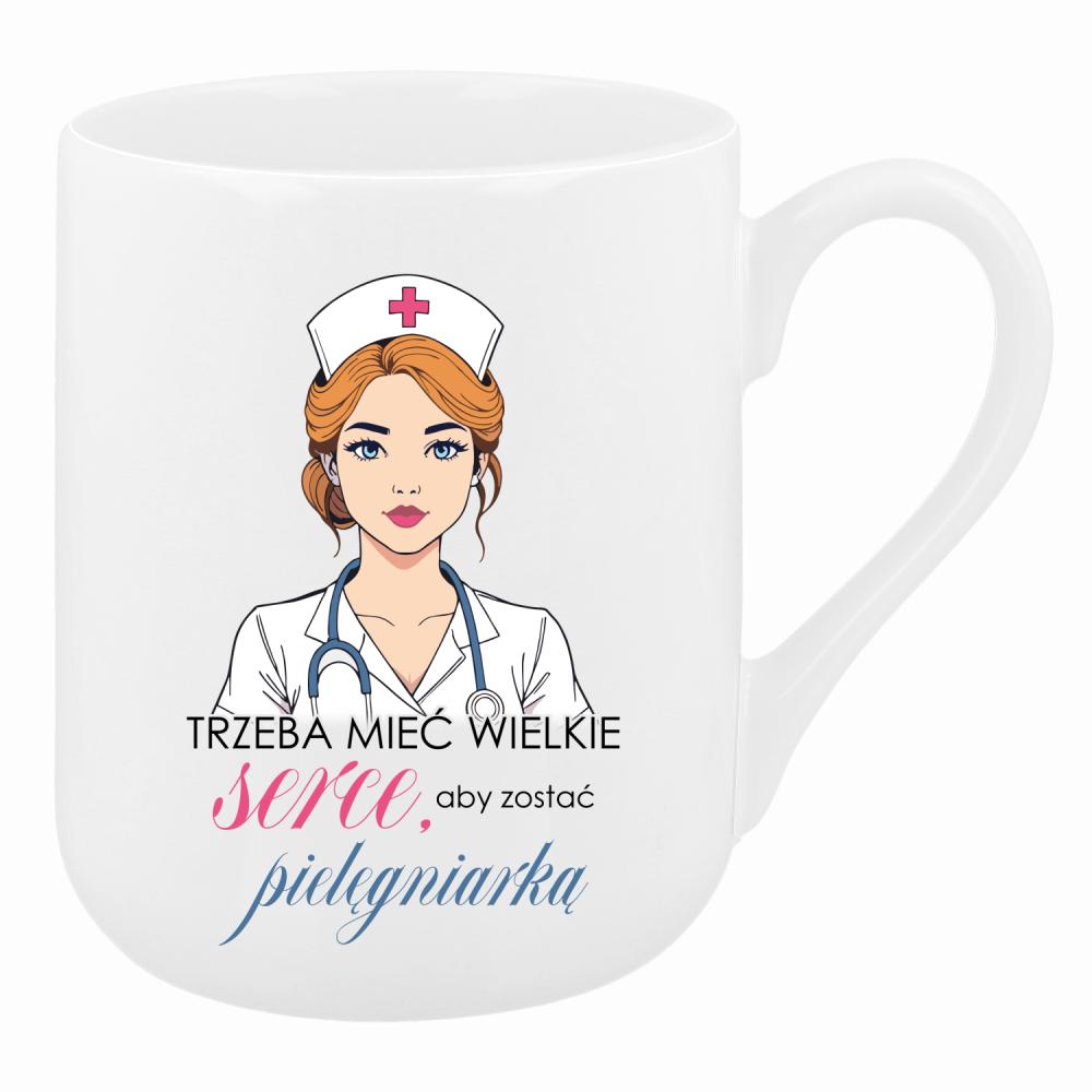 Trzeba mieć wielkie serce – pielęgniarka kubek coffee