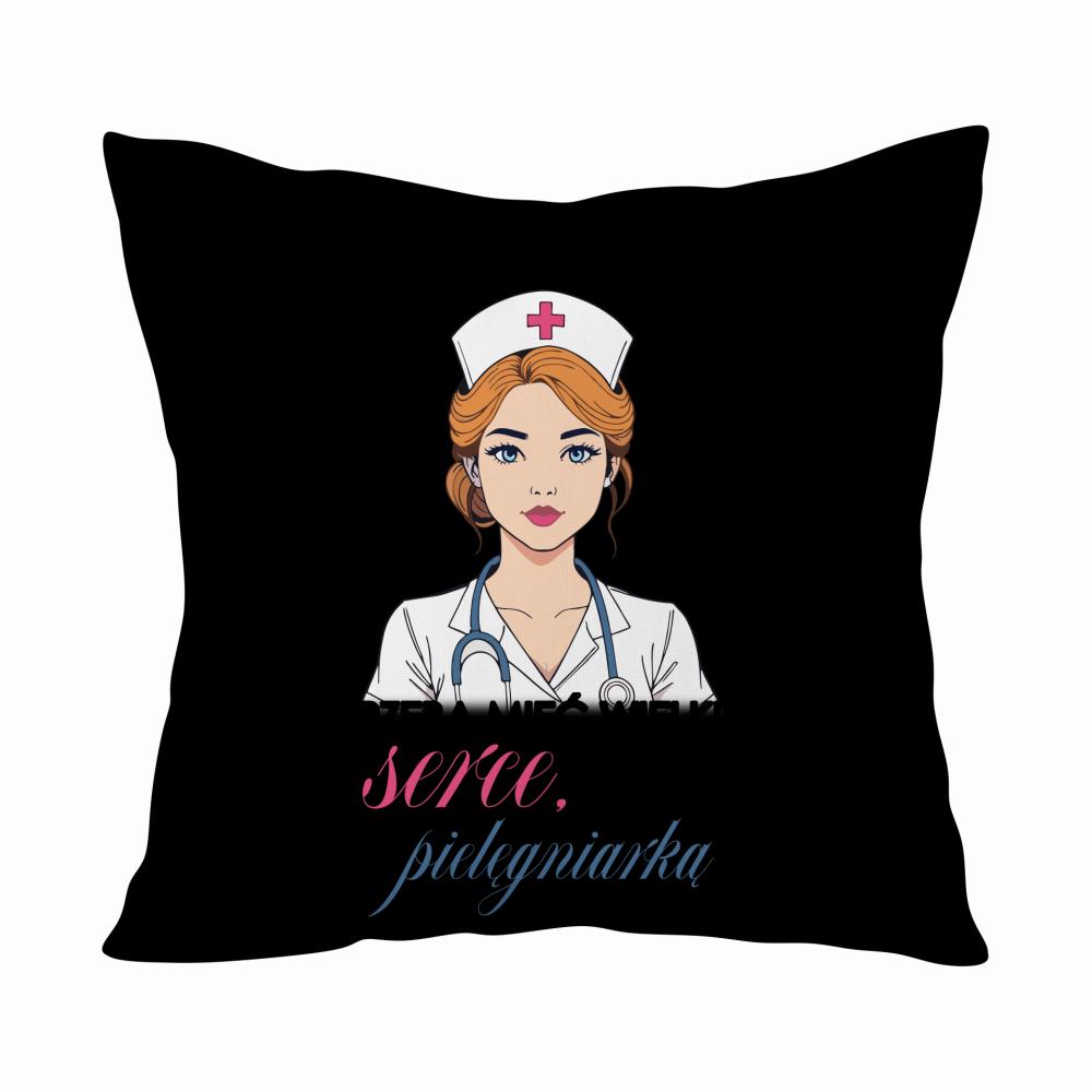 Trzeba mieć wielkie serce – pielęgniarka poduszka kolor zielony