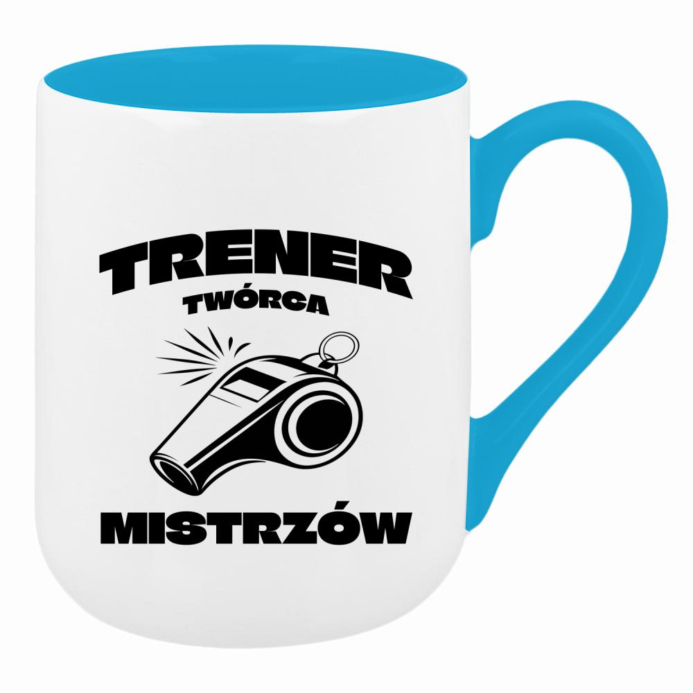 Tu się nie gwizda – tu się działa! kubek coffee kolor turkusowy