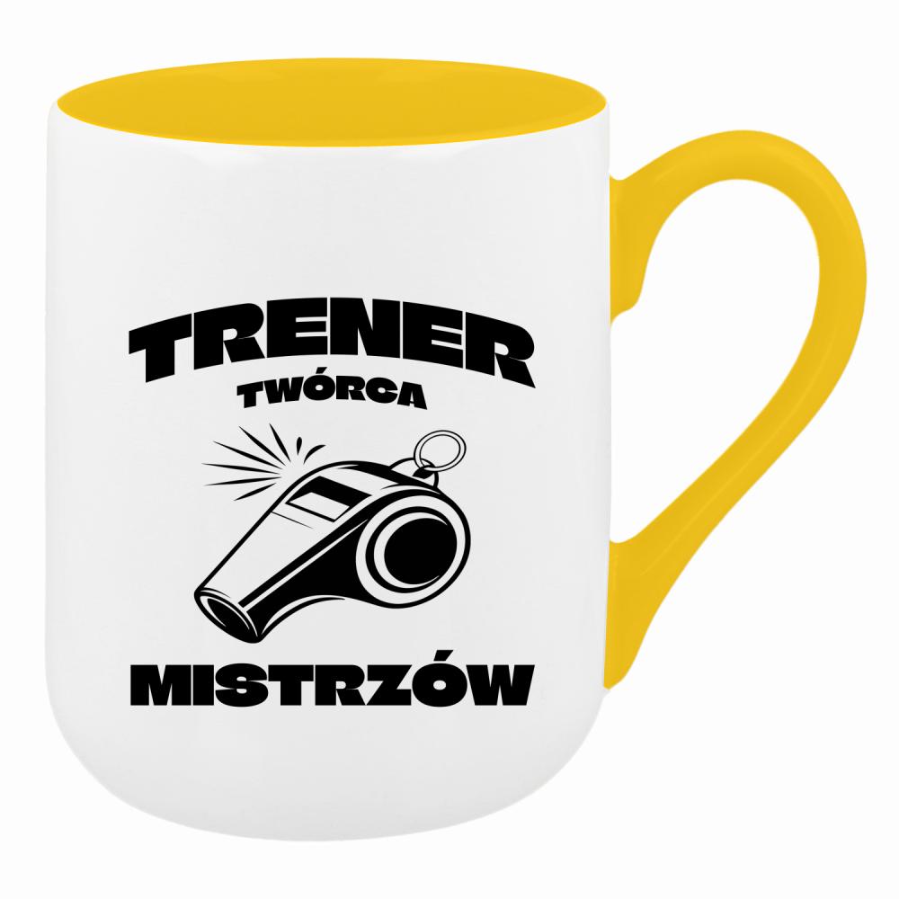 Tu się nie gwizda – tu się działa! kubek coffee kolor żółty