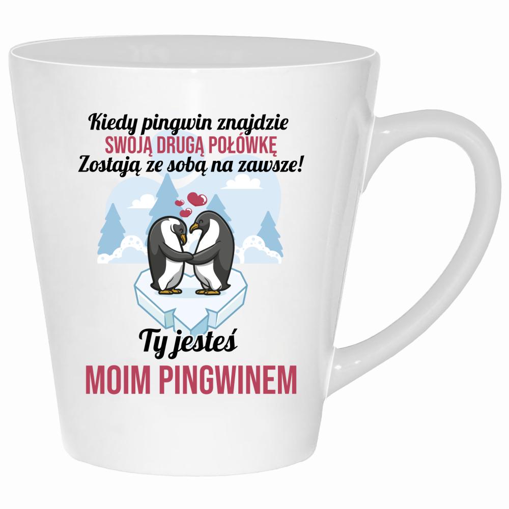 Ty jesteś moim pingwinem kubek latte kolor biały