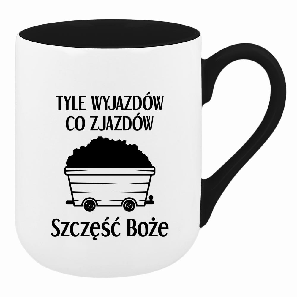 Tyle wyjazdów co zjazdów. Szczęść Boże! kubek coffee kolor limonka