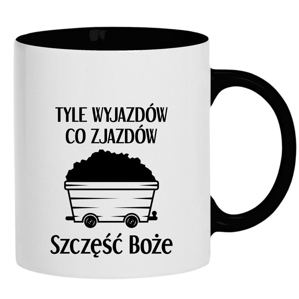 Tyle wyjazdów co zjazdów. Szczęść Boże! kubek ucho kolor kolor czarnyy