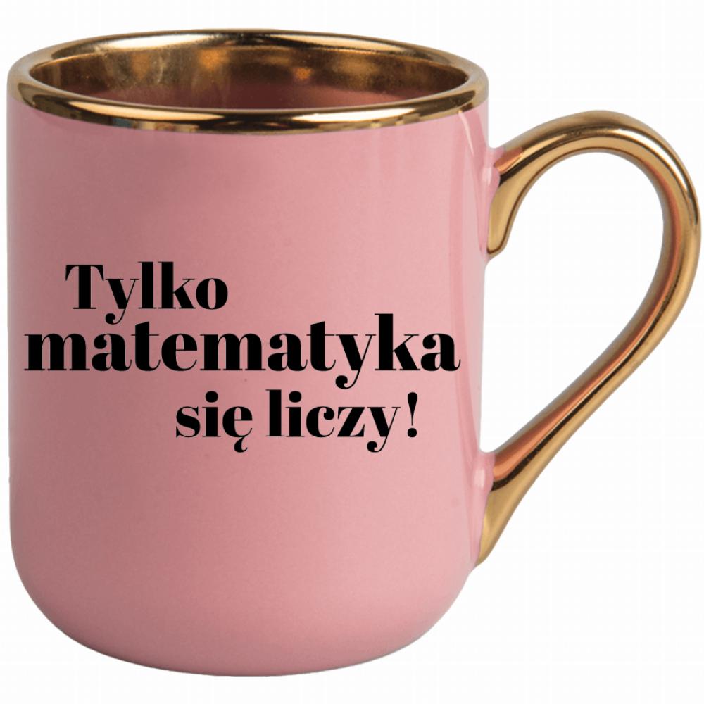 Tylko matematyka się liczy! kubek elegant różowy kolor zielony 2