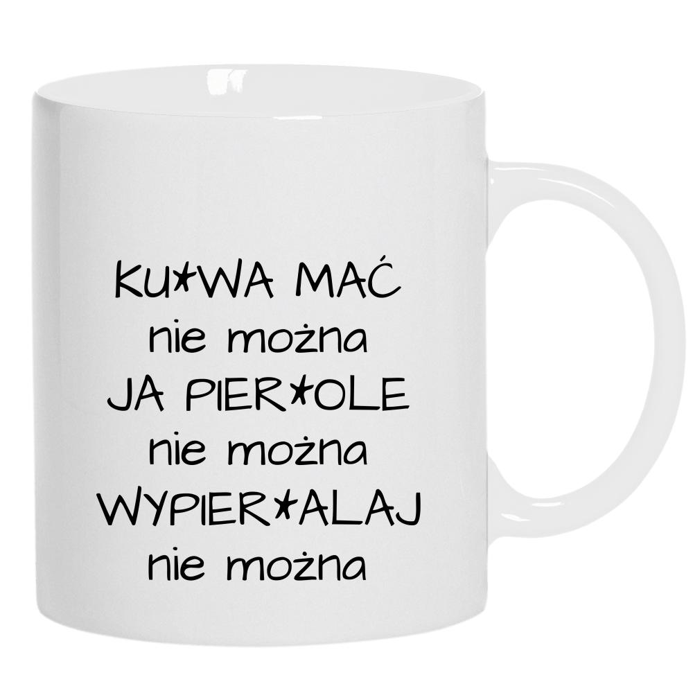 Tylko można mówić, dzień dobry kubek ucho kolor kolor biały