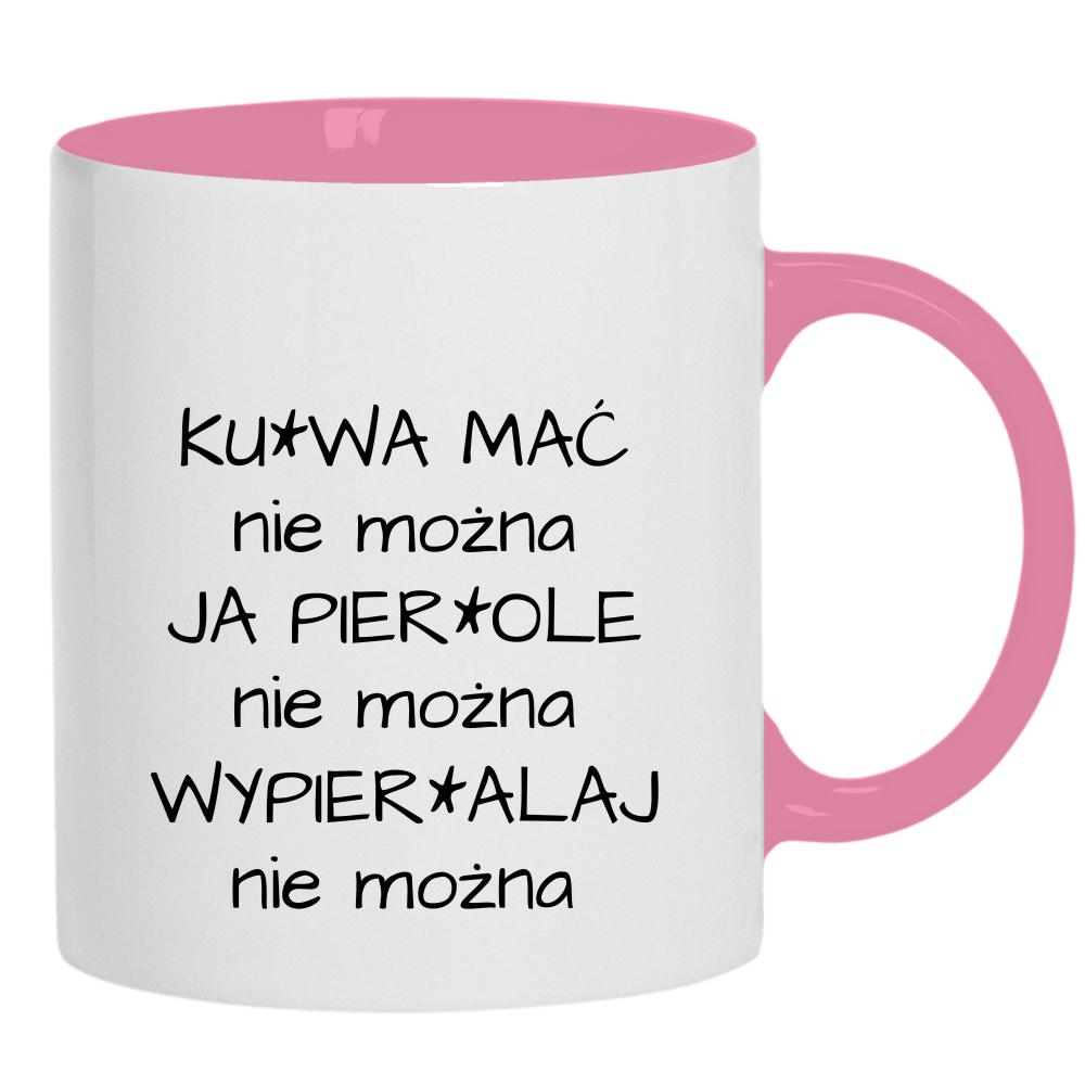 Tylko można mówić, dzień dobry kubek ucho kolor kolor różowy