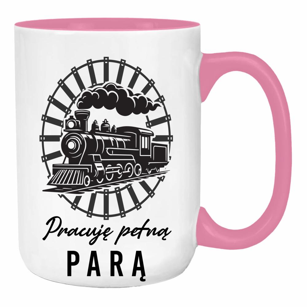 Tylko najlepsi zostają kolejarzami 2 duży kubek ucho kolor kolor różowy