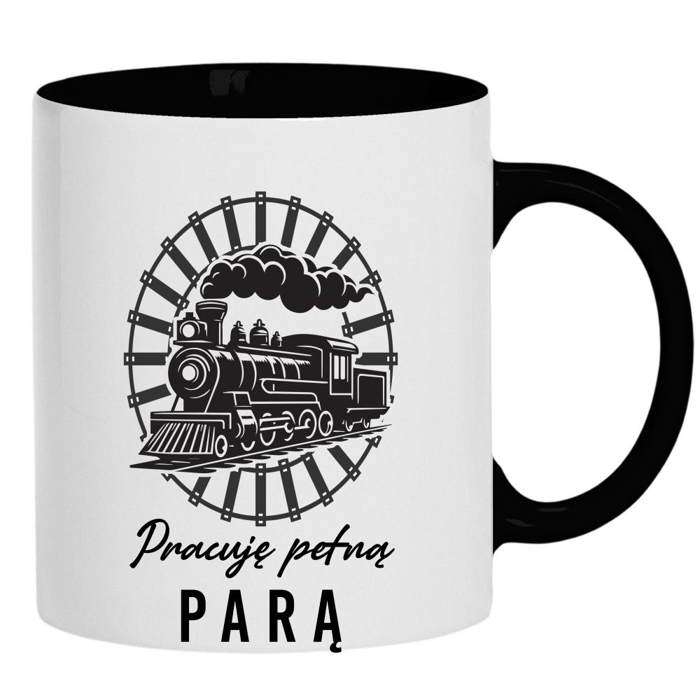 Tylko najlepsi zostają kolejarzami 2 kubek ucho kolor kolor czarnyy