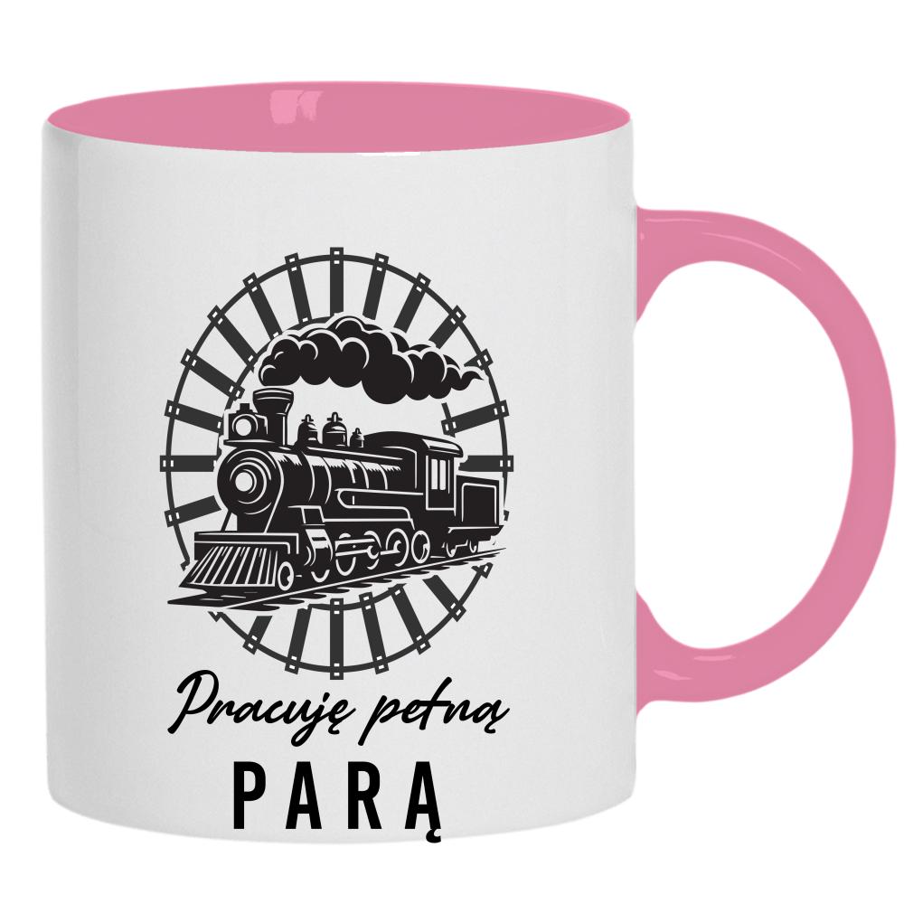 Tylko najlepsi zostają kolejarzami 2 kubek ucho kolor kolor różowy