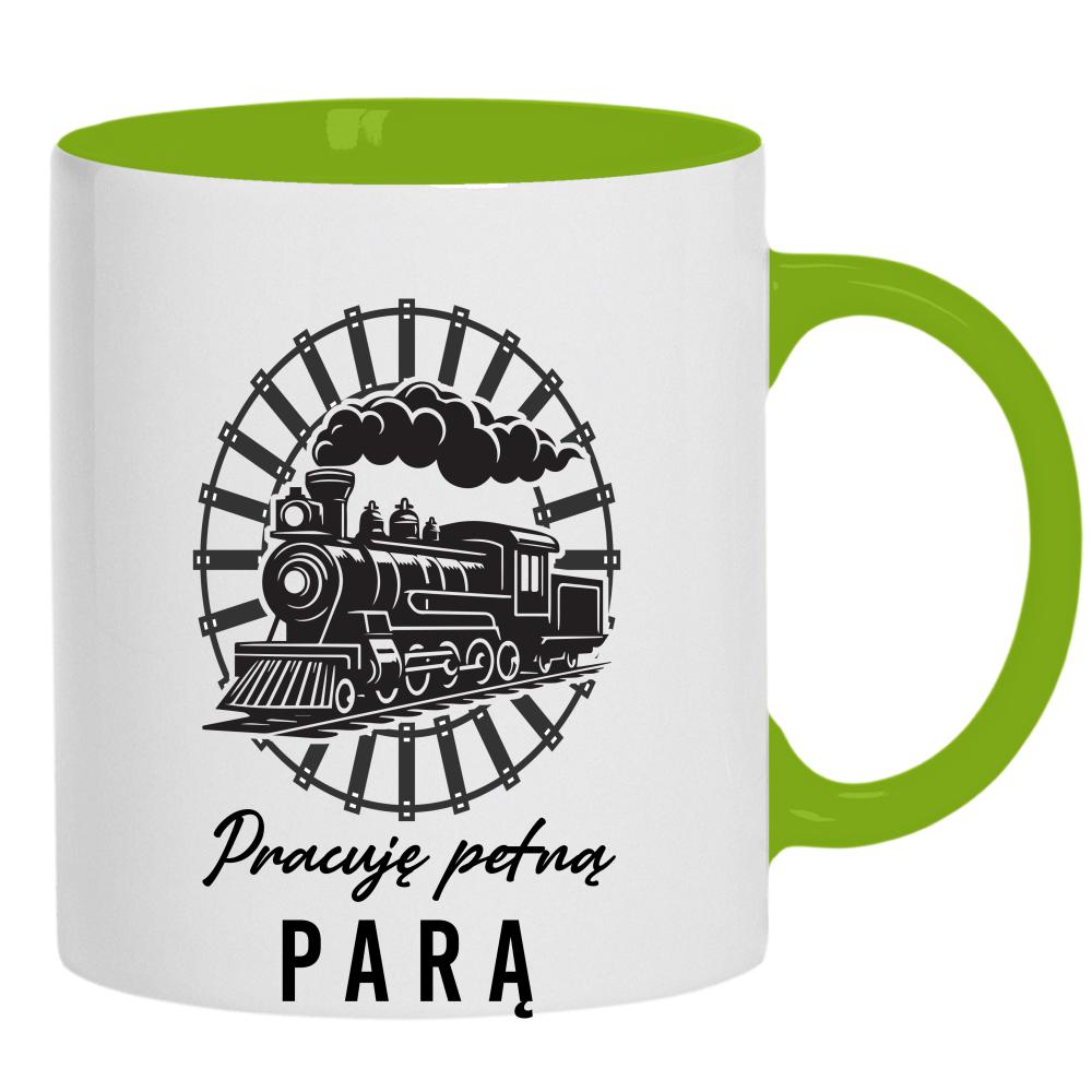 Tylko najlepsi zostają kolejarzami 2 kubek ucho kolor kolor zielony