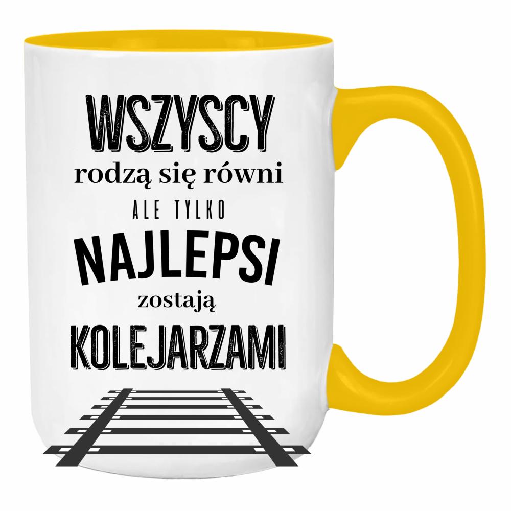 Tylko najlepsi zostają kolejarzami duży kubek ucho kolor kolor żółty