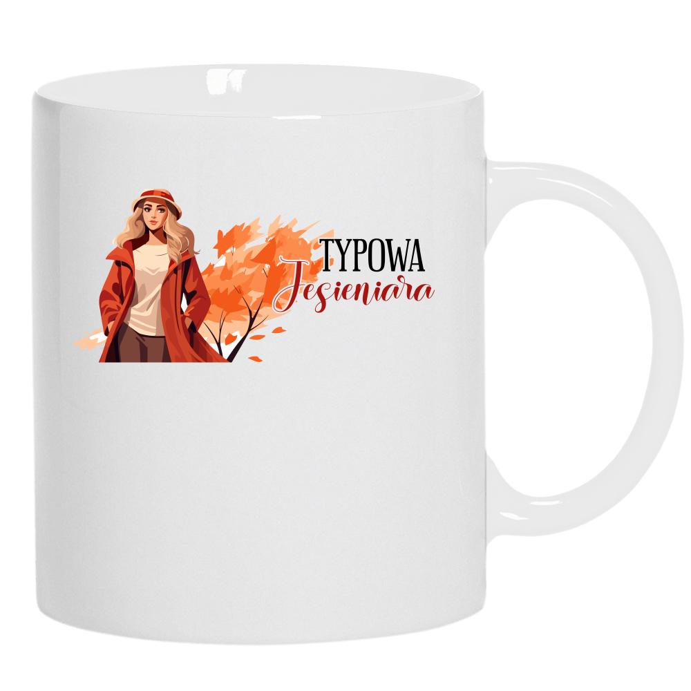 Typowa Jesieniara kubek ucho kolor kolor biały