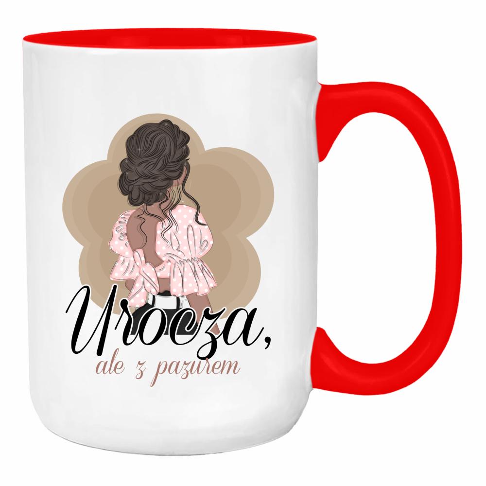 Urocza, ale z pazurem duży kubek ucho kolor kolor red