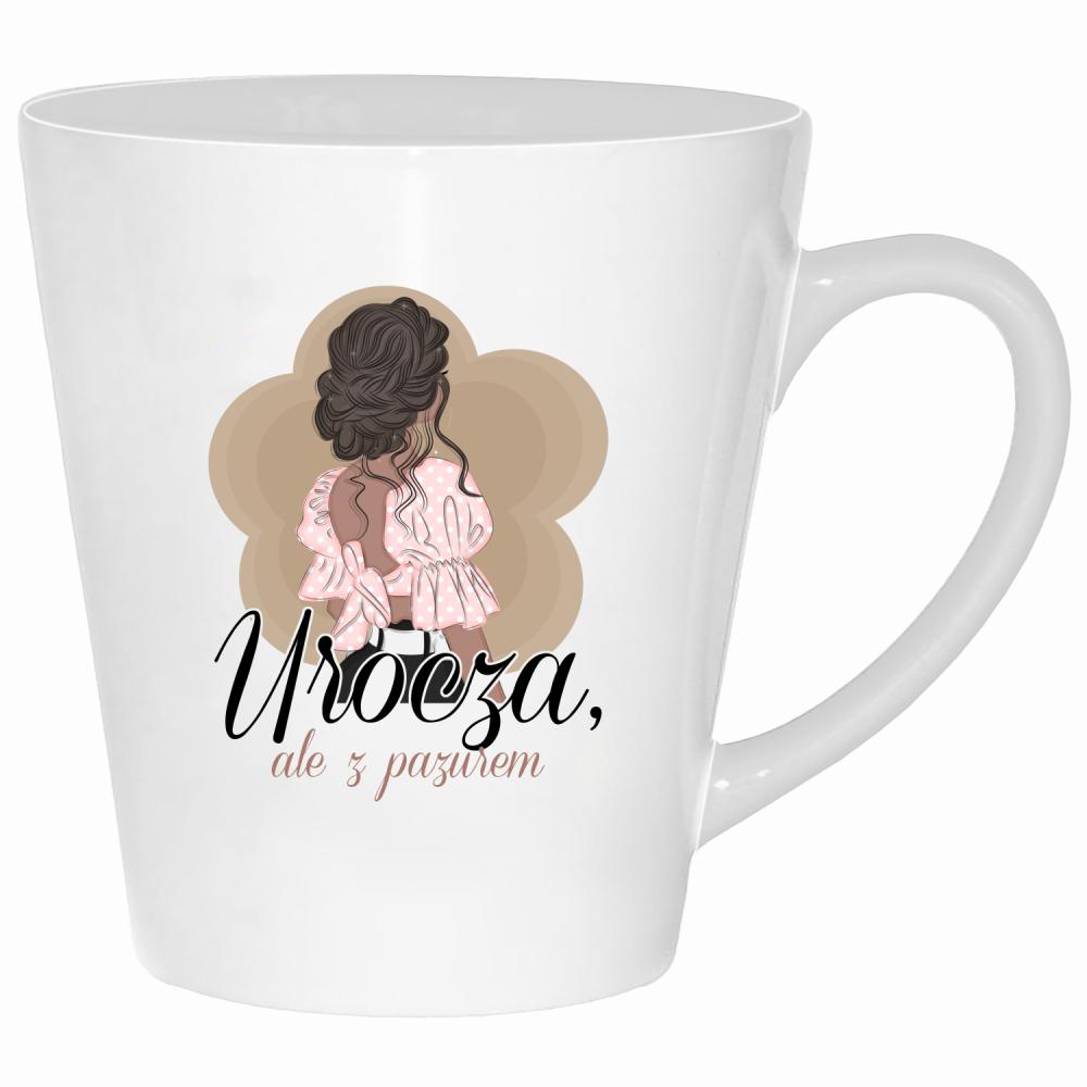 Urocza, ale z pazurem kubek latte kolor biały