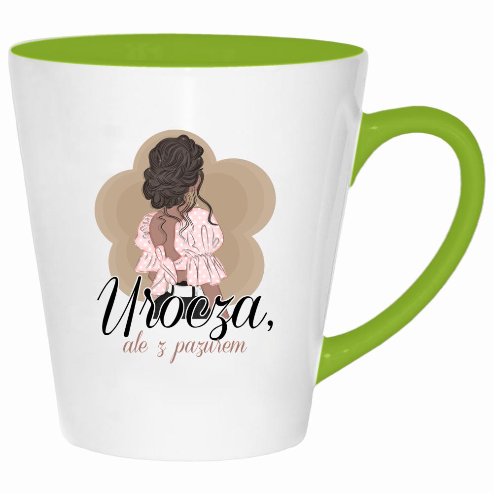 Urocza, ale z pazurem kubek latte kolor limonka