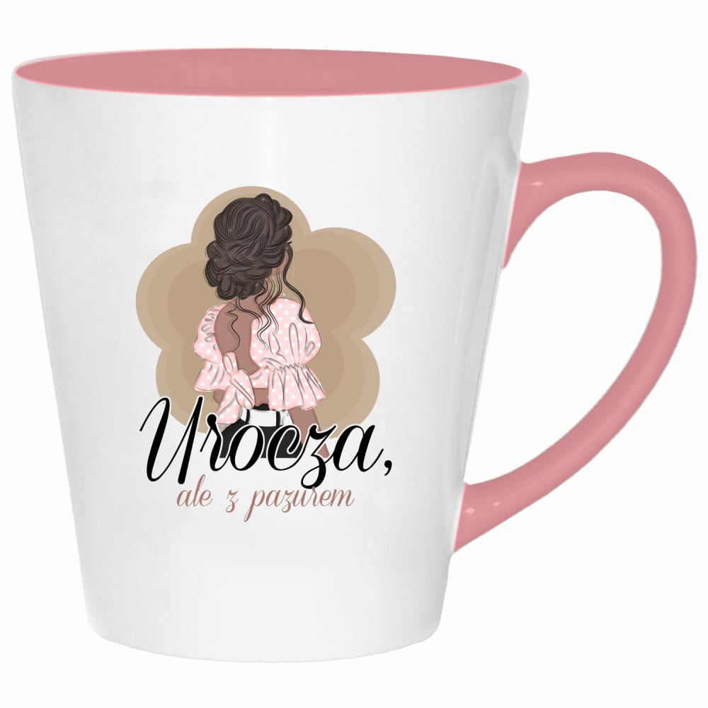 Urocza, ale z pazurem kubek latte kolor pink