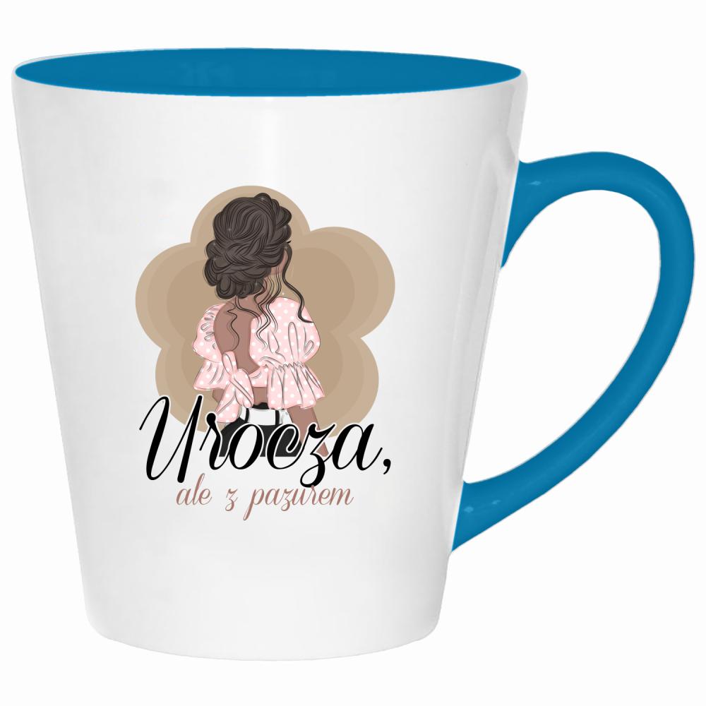 Urocza, ale z pazurem kubek latte kolor turkus