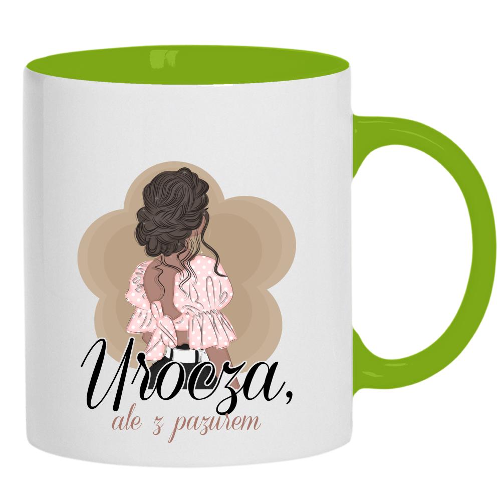 Urocza, ale z pazurem kubek ucho kolor kolor zielony