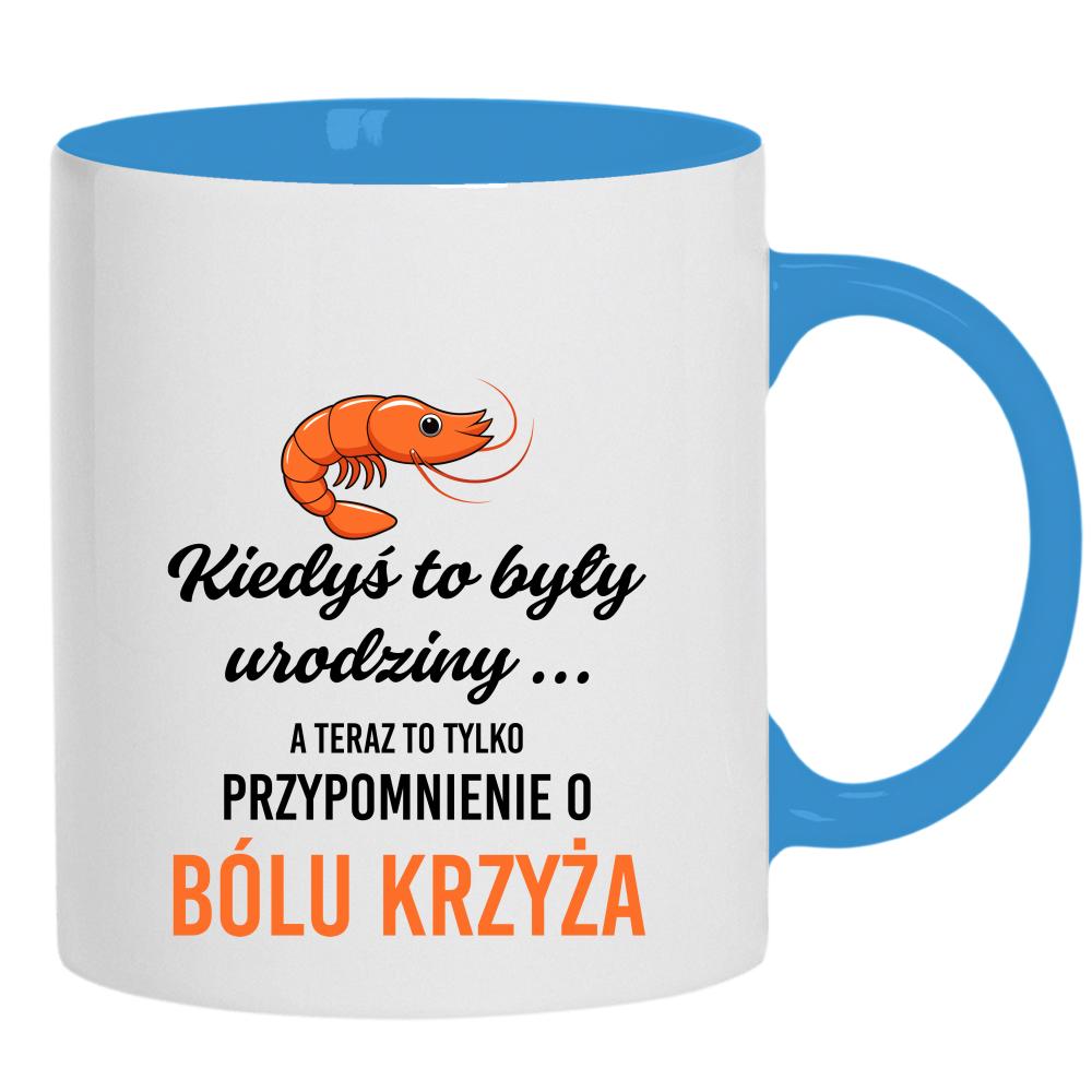 Urodzinowy ból krzyża kubek ucho kolor kolor jasnoniebieski