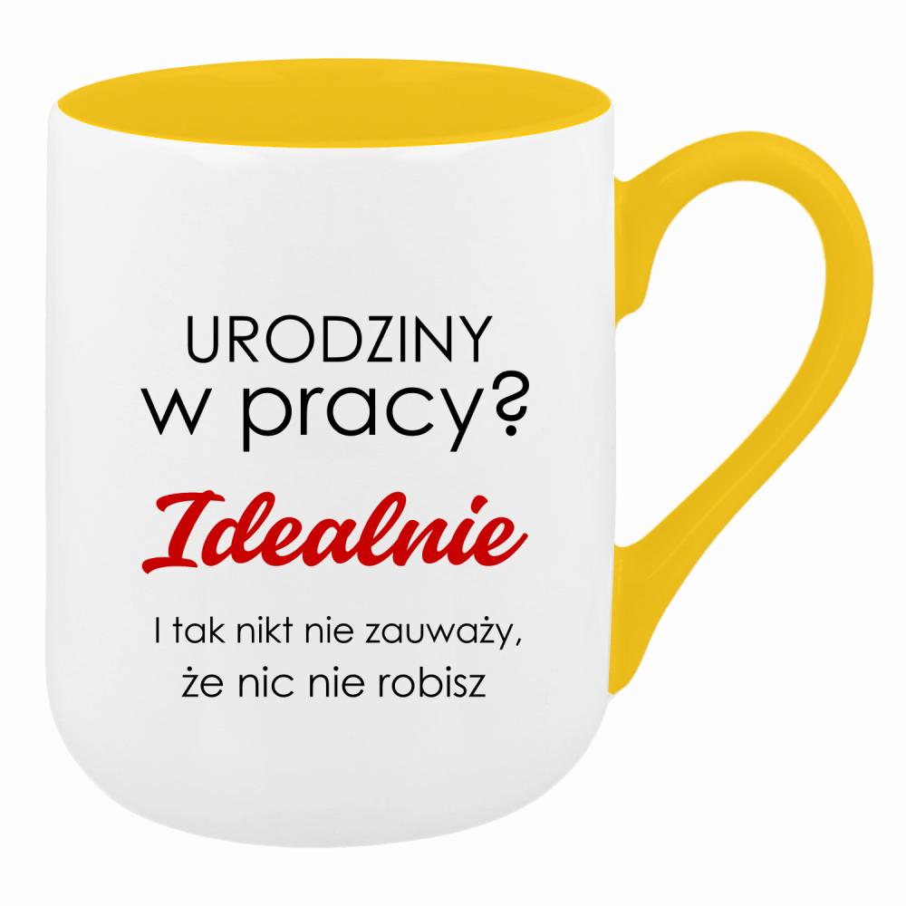 Urodziny w pracy? Idealnie kubek coffee kolor żółty