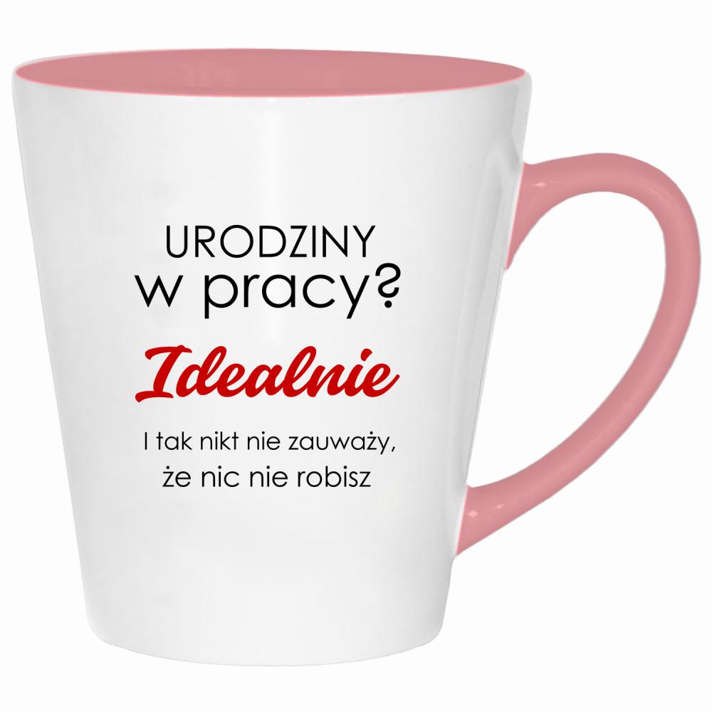 Urodziny w pracy? Idealnie kubek latte kolor pink
