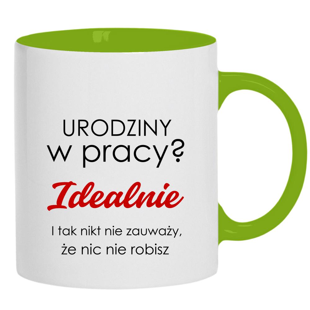 Urodziny w pracy? Idealnie kubek ucho kolor kolor zielony