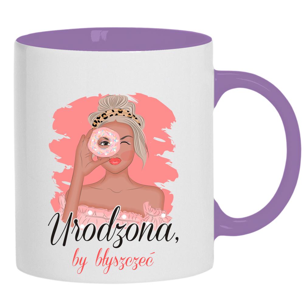 Urodzona by błyszczeć 2 kubek ucho kolor kolor jasnofioletowy