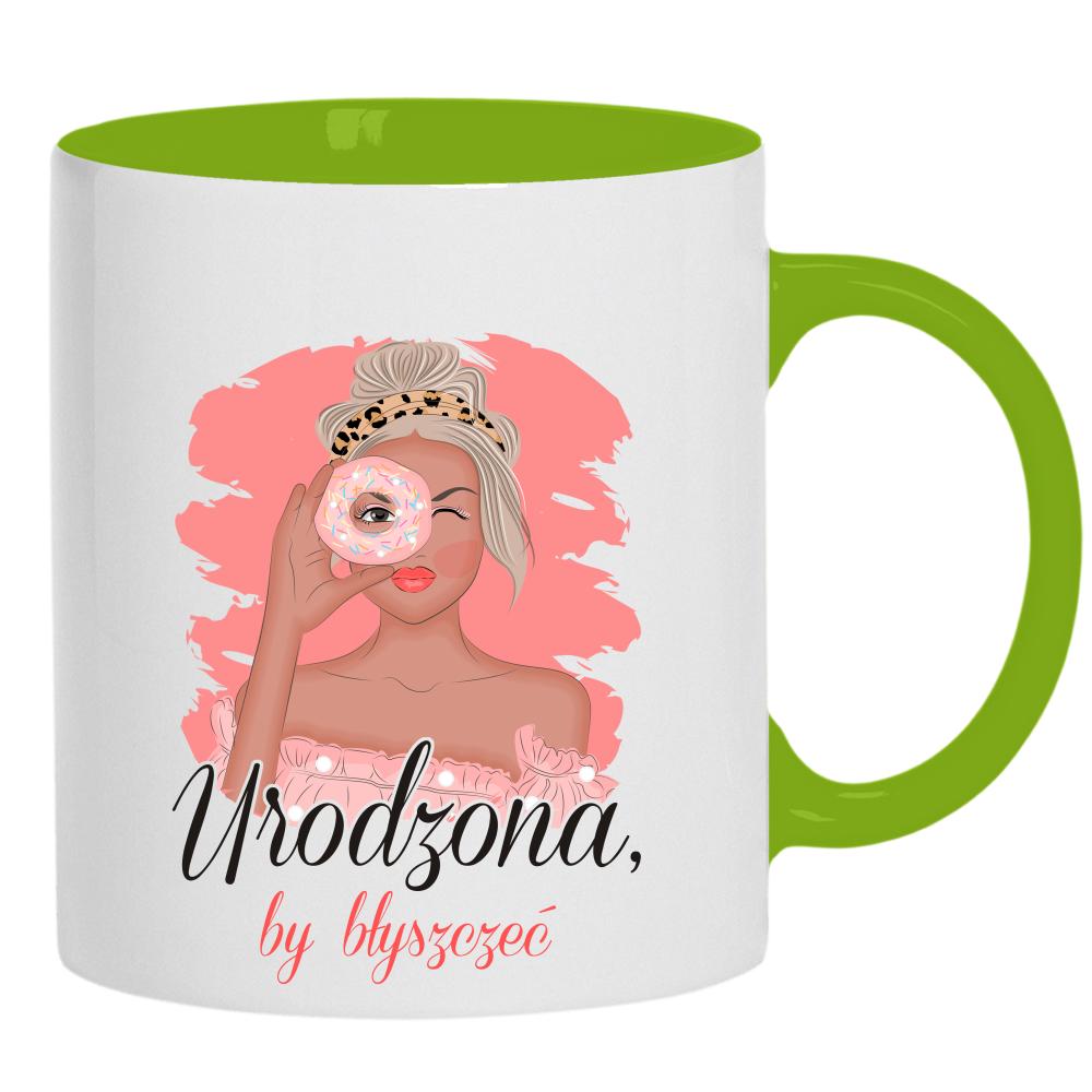 Urodzona by błyszczeć 2 kubek ucho kolor kolor zielony