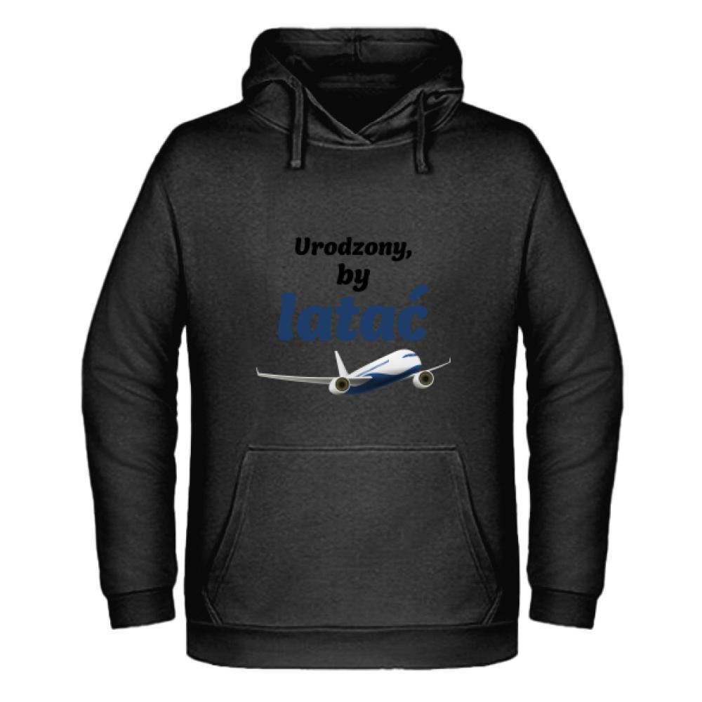 Urodzony by latać bluza męska z kapturem kolor navy