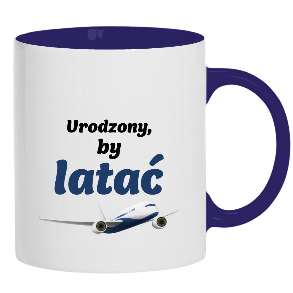 Urodzony by latać kubek ucho kolor kolor navy