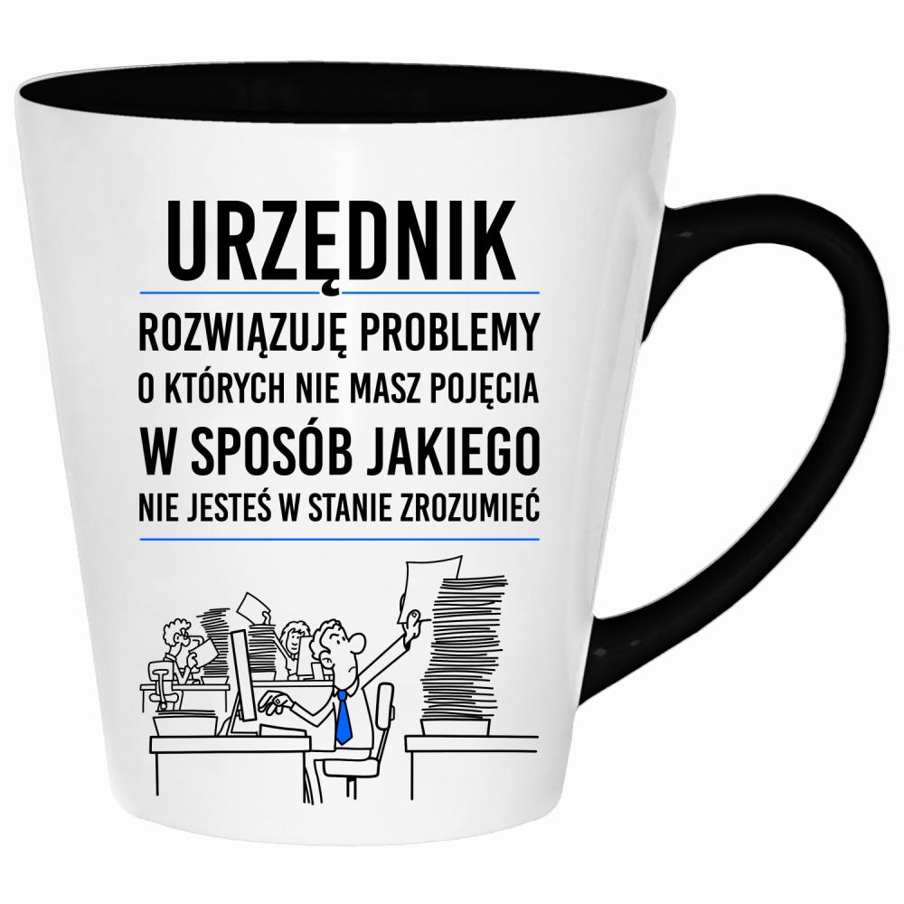 URZĘDNIK ROZWIĄZUJE PROBLEMY kubek latte kolor żółty