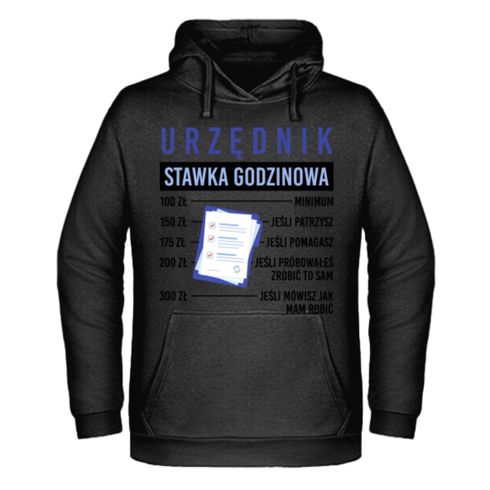 Urzędnik – Stawka Godzinowa bluza męska z kapturem kolor czerwony latte