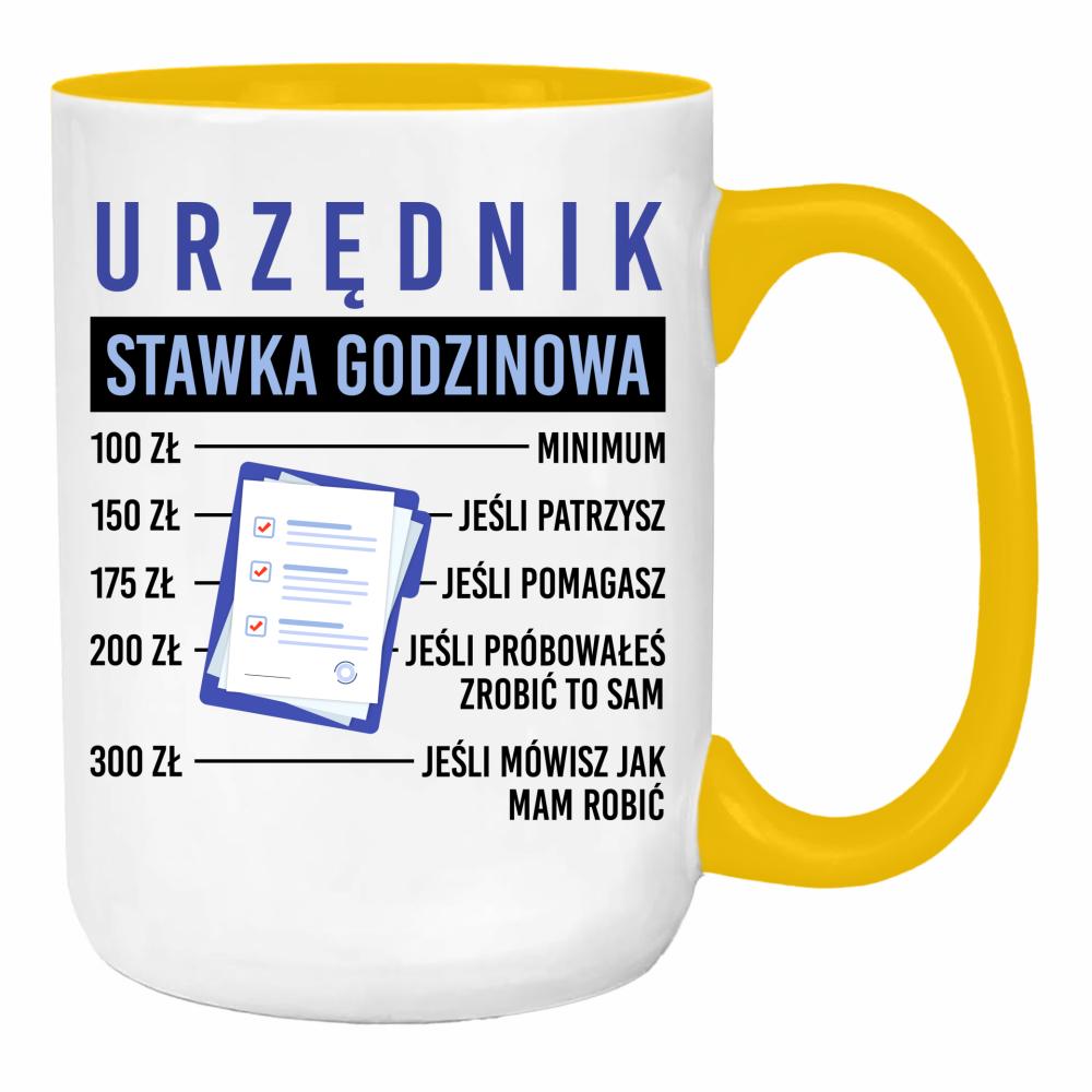 Urzędnik – Stawka Godzinowa duży kubek ucho kolor kolor żółty