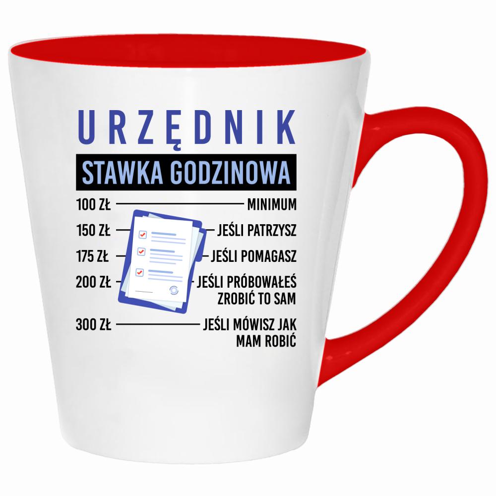 Urzędnik – Stawka Godzinowa kubek latte kolor czerwony latte