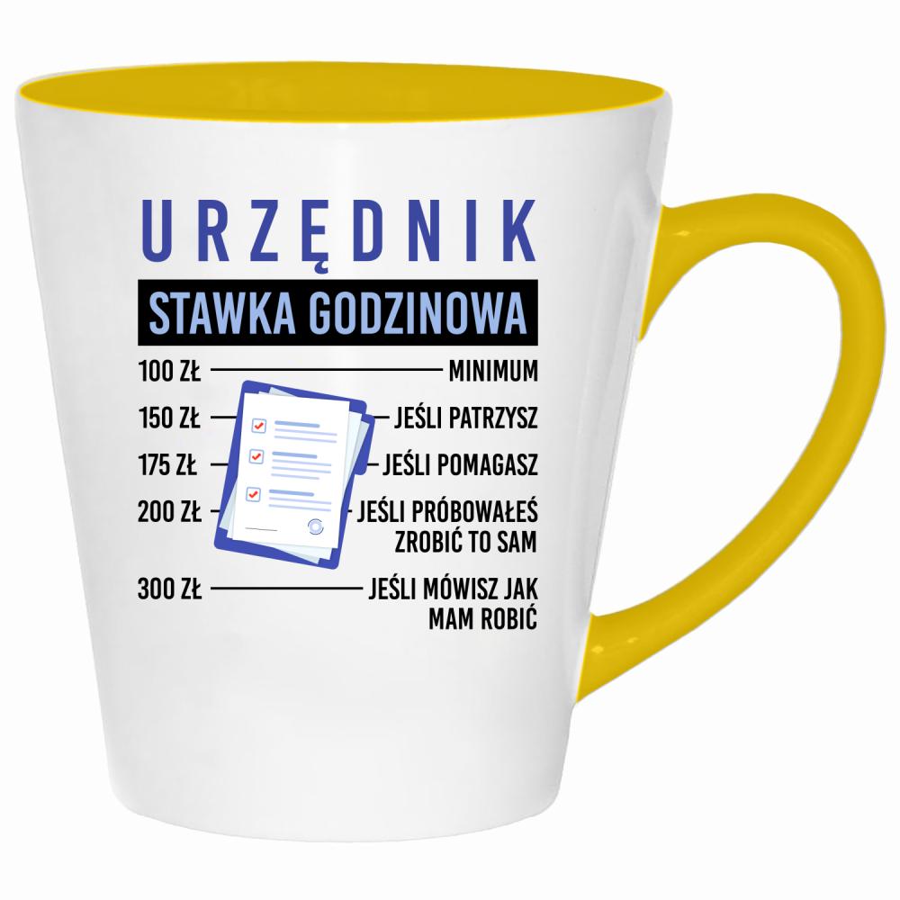 Urzędnik – Stawka Godzinowa kubek latte kolor żółtyy