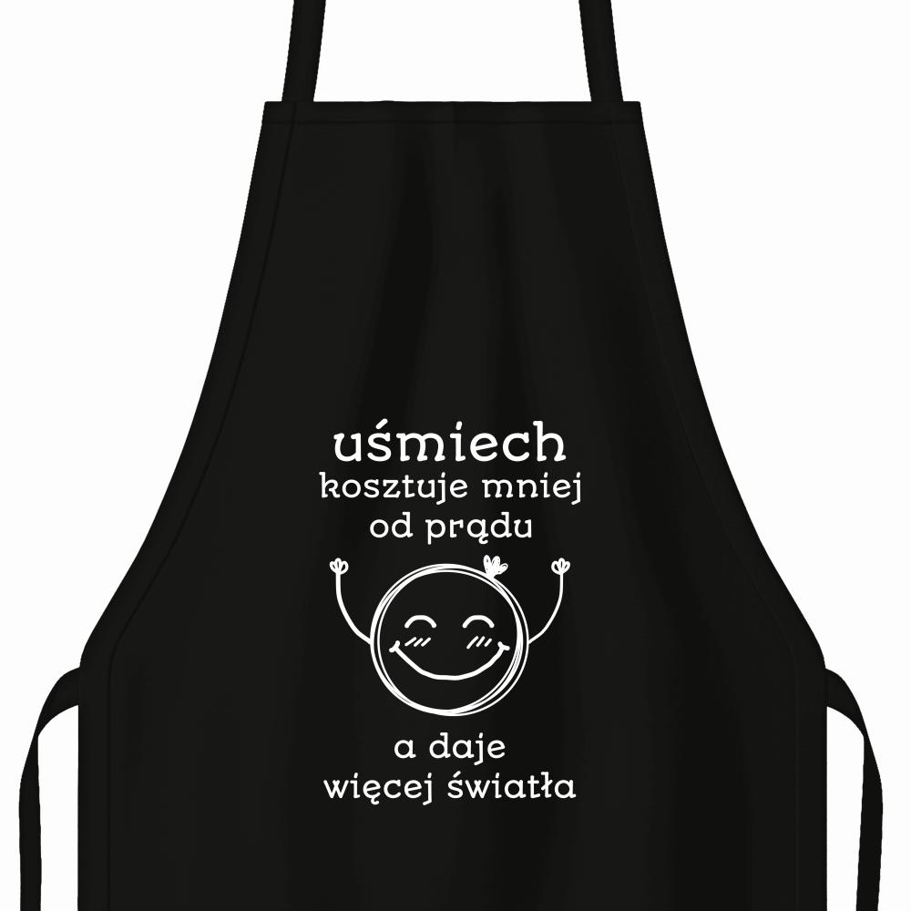 Uśmiech kosztuje mniej od prądu fartuch kolor czerwony