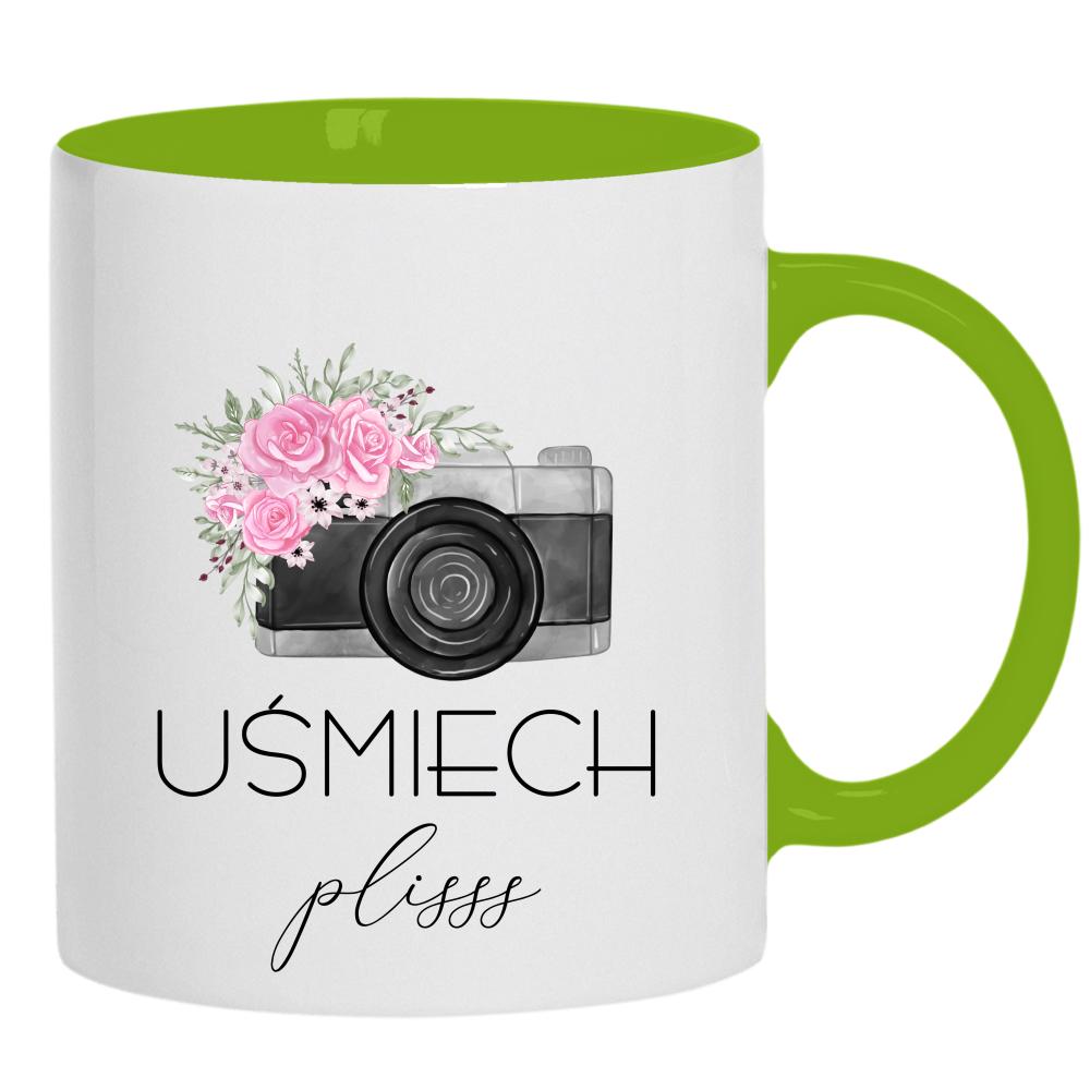 UŚMIECH PLISSS kubek ucho kolor kolor zielony