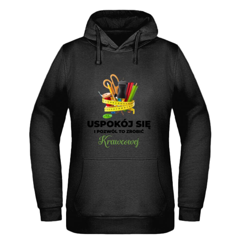 Uspokój się Krawcowa bluza damska z kapturem kolor navy